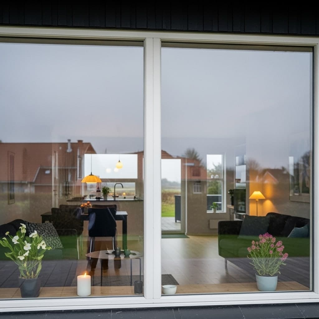 Indvendig vinduespudsning i stue – klart lys i Esbjerg