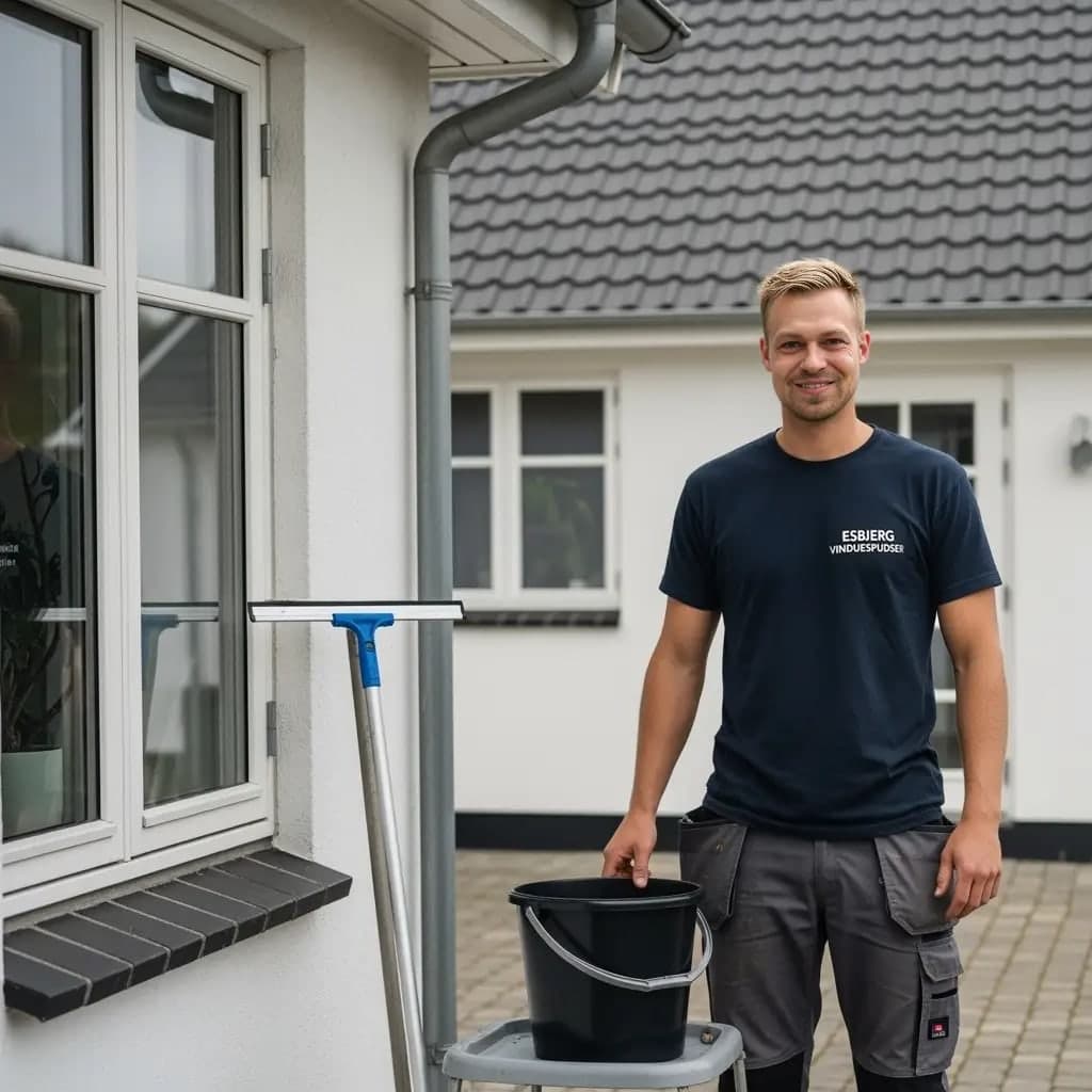 Vinduespudsning 6710 Esbjerg vest – vinduespudser ved bolig nær kysten i Hjerting-området